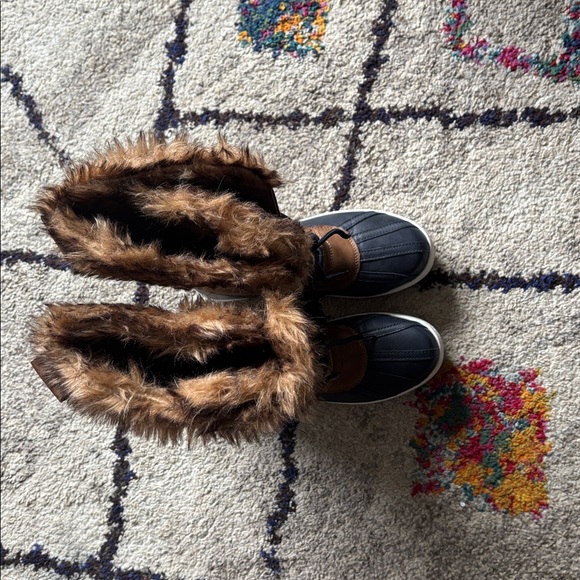 JustFab Black and Brown Fur-Lined Winter Boots - Picture 6 of 6